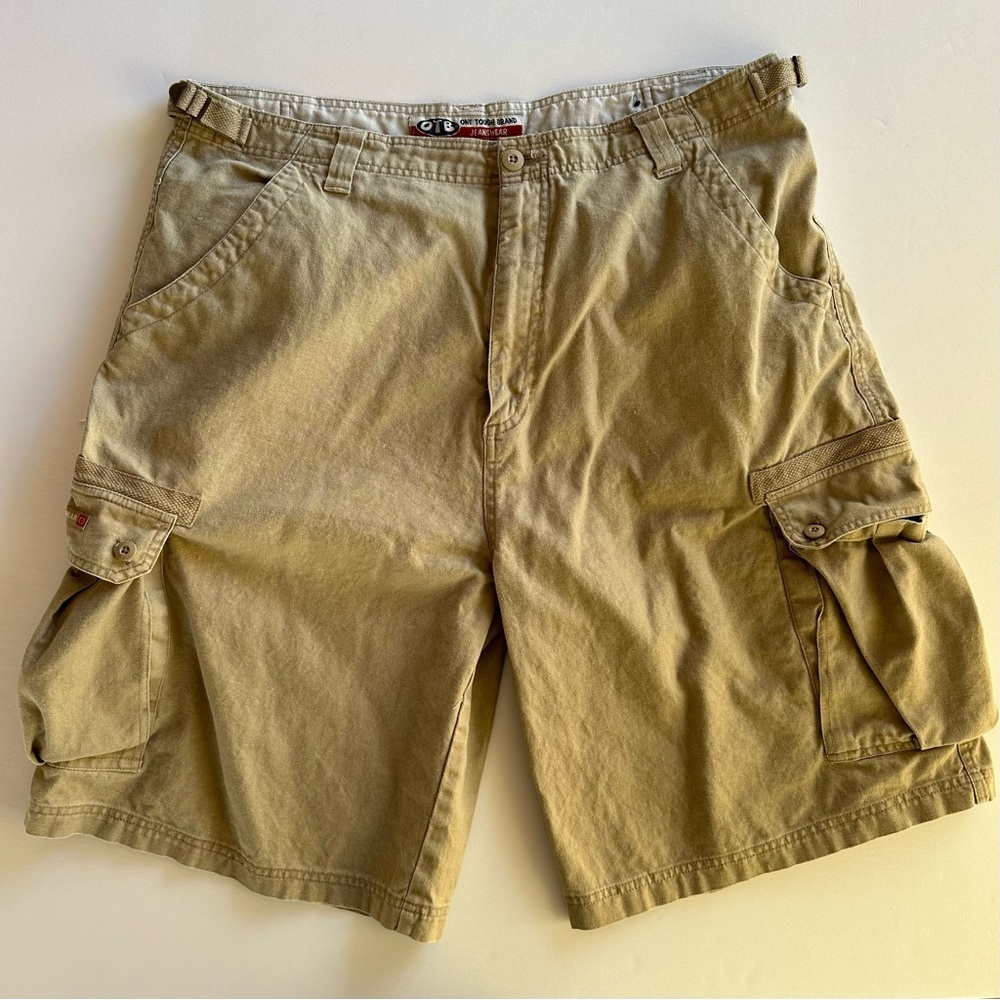 OTB One Tough Brand Vintage Shorts Mens 40 Tan Cargo Utility Outdoor Y2K